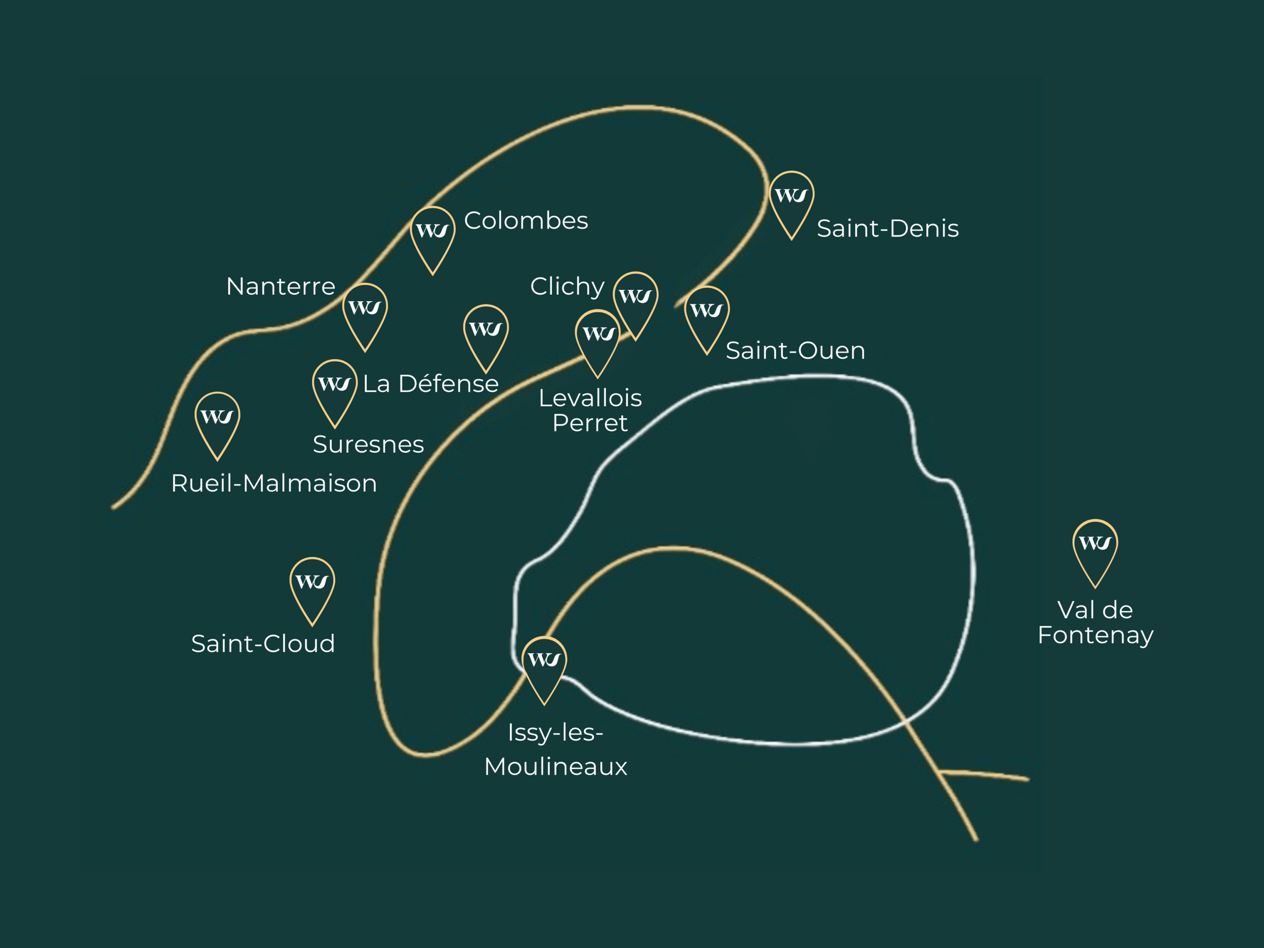 Carte des espaces Work & Share