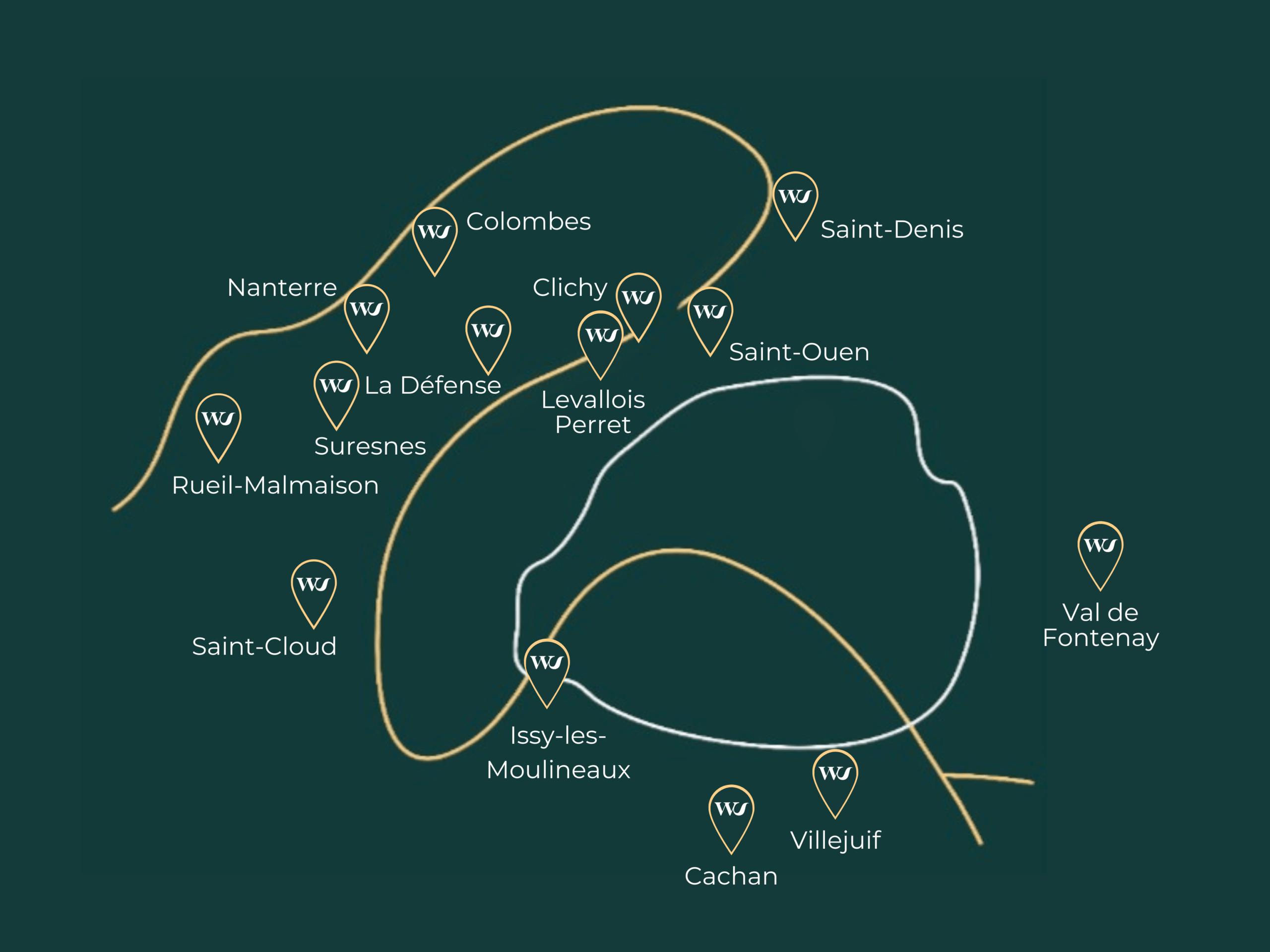 Carte des espaces Work & Share